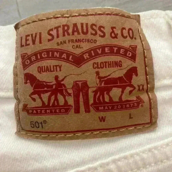 Levi's 501 Original Fit High Rise Denim Shorts NWOT Size 28 - Picture 6 of 11